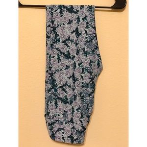 OS LuLaRoe leggings purple blue floral